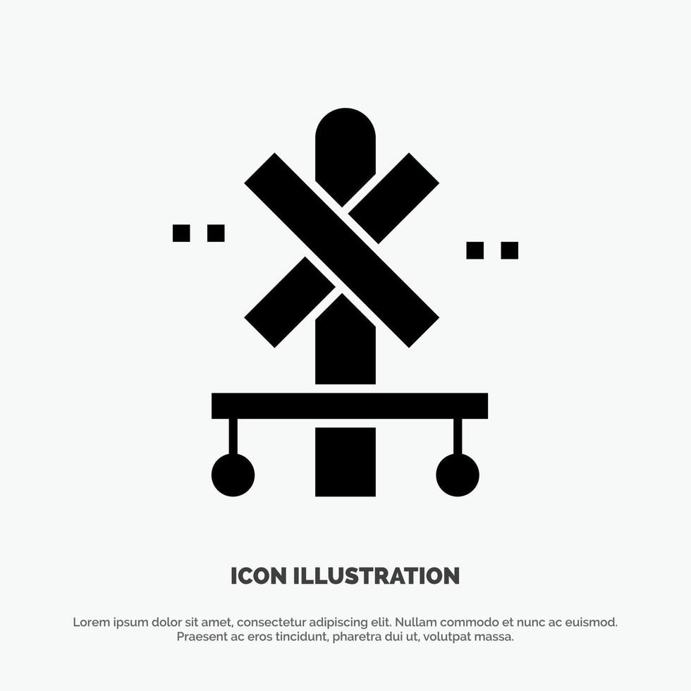 kruis teken station trein solide glyph icoon vector