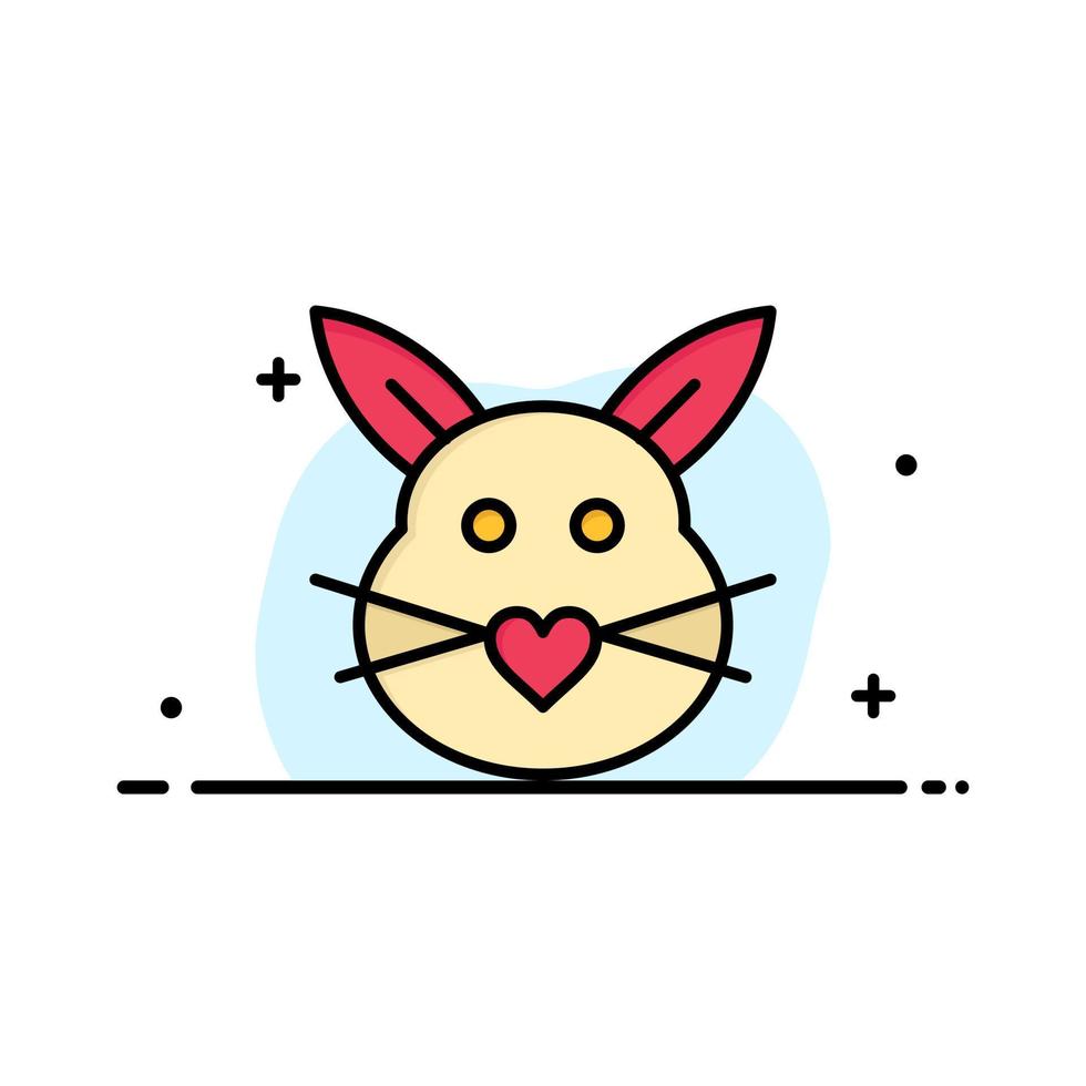 konijn konijn liefde schattig Pasen bedrijf logo sjabloon vlak kleur vector