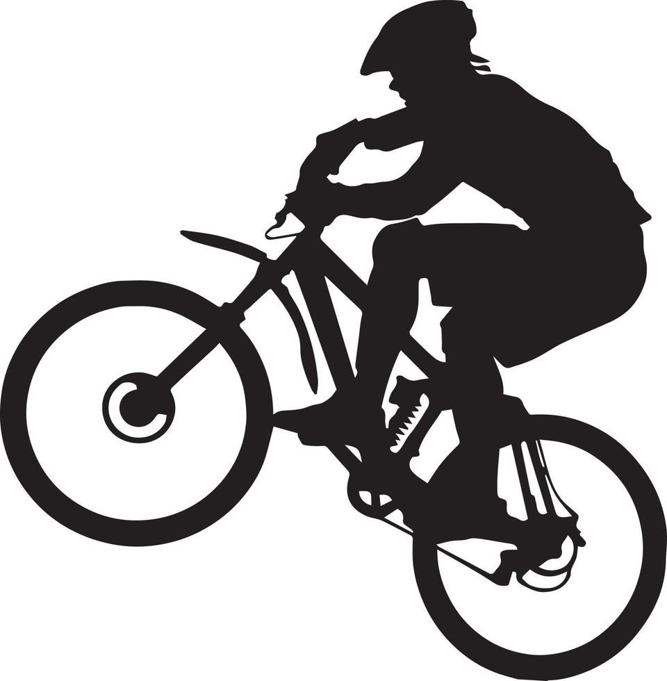 fiets icoon. fiets ras symbool. wielersport ras vlak icoon. fietser teken. weg fietser silhouet. sport- logo vector