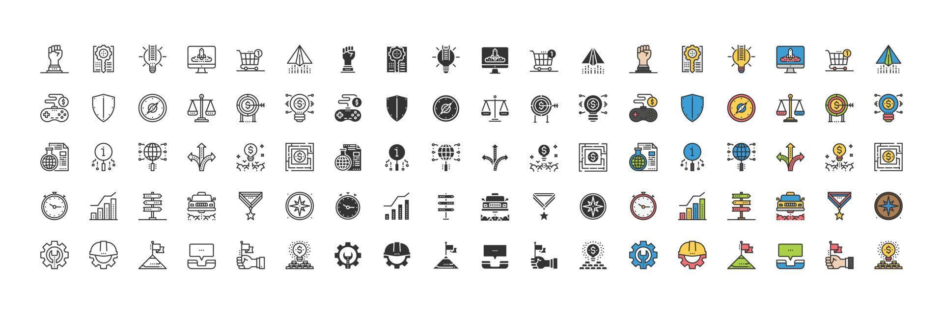 bedrijf symbolen elementen pictogrammen , mensen, beheer ,denken vector