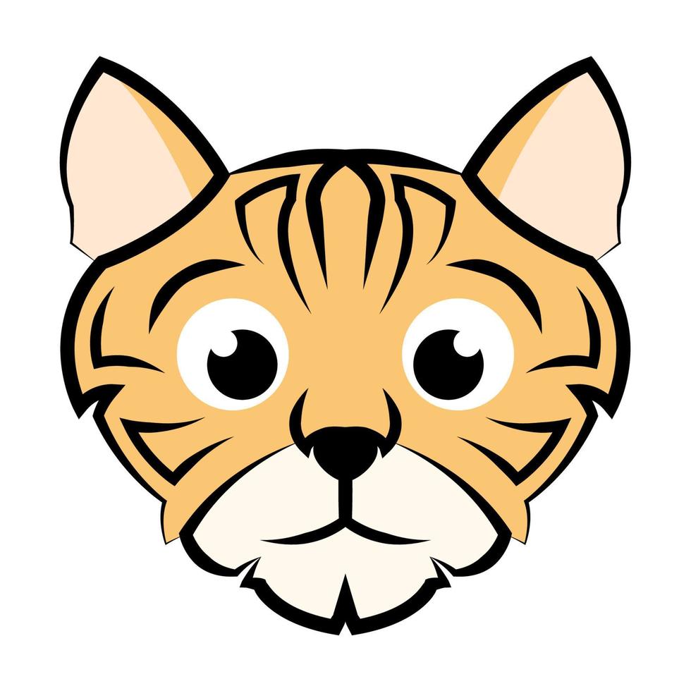 kleur beeld van schattig kat hoofd. mooi zo gebruik voor symbool, mascotte, icoon, avatar, tatoeage, t-shirt ontwerp, logo of ieder ontwerp. vector