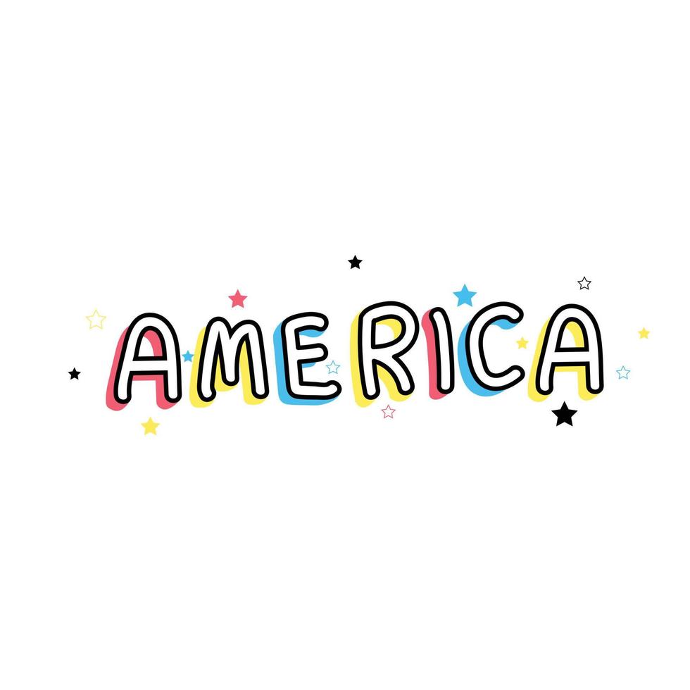 Amerika hand- tekening belettering vector