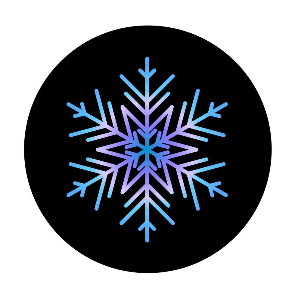 vector blauw sneeuwvlok Bij ronde achtergrond icoon. illustratie voor web