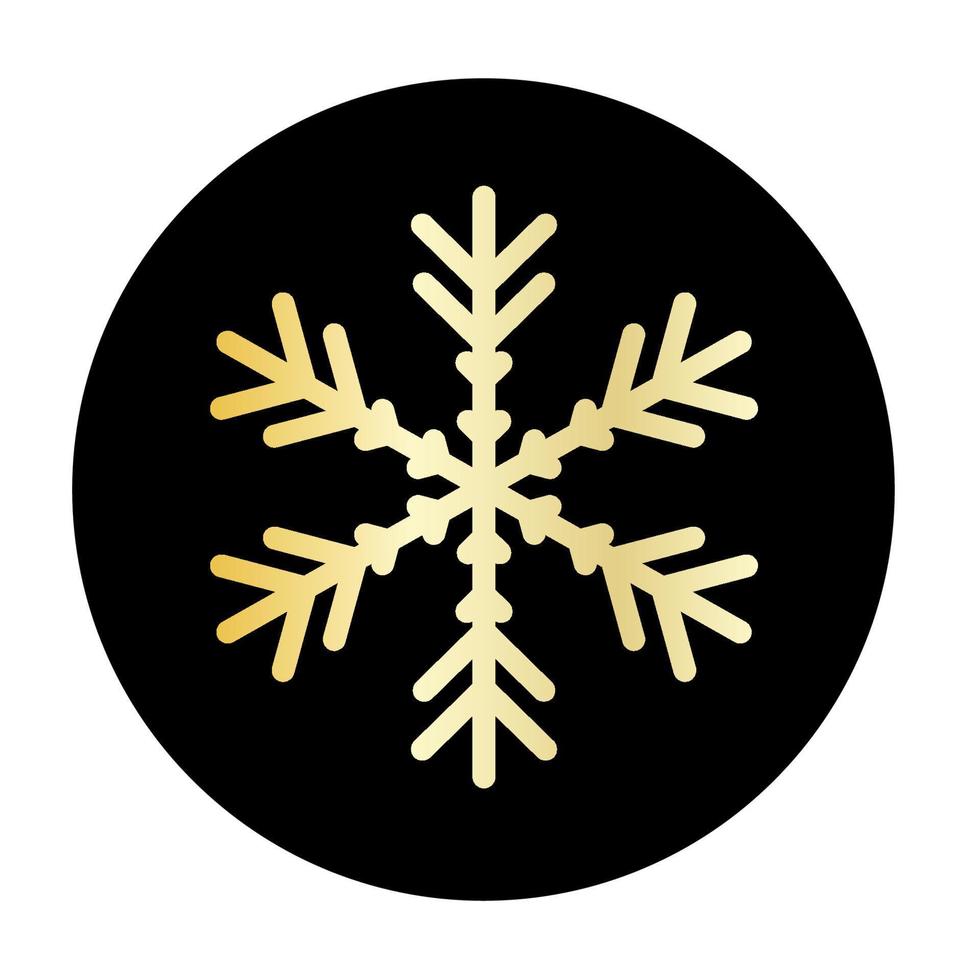 vector gouden sneeuwvlok Bij ronde achtergrond icoon. illustratie voor web