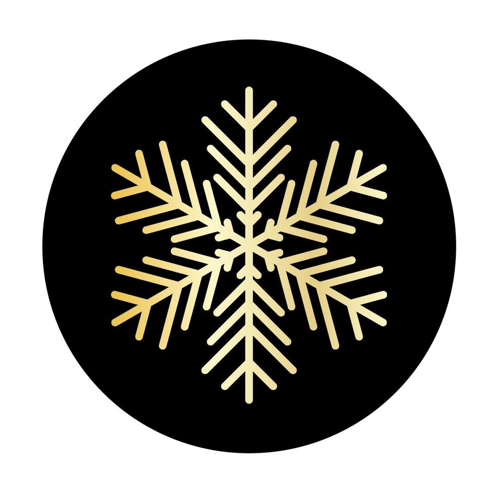 vector gouden sneeuwvlok Bij ronde achtergrond icoon. illustratie voor web