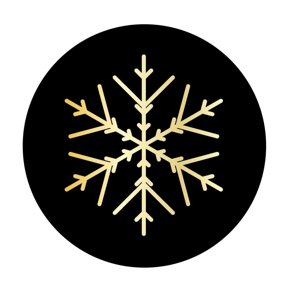 vector gouden sneeuwvlok Bij ronde achtergrond icoon. illustratie voor web