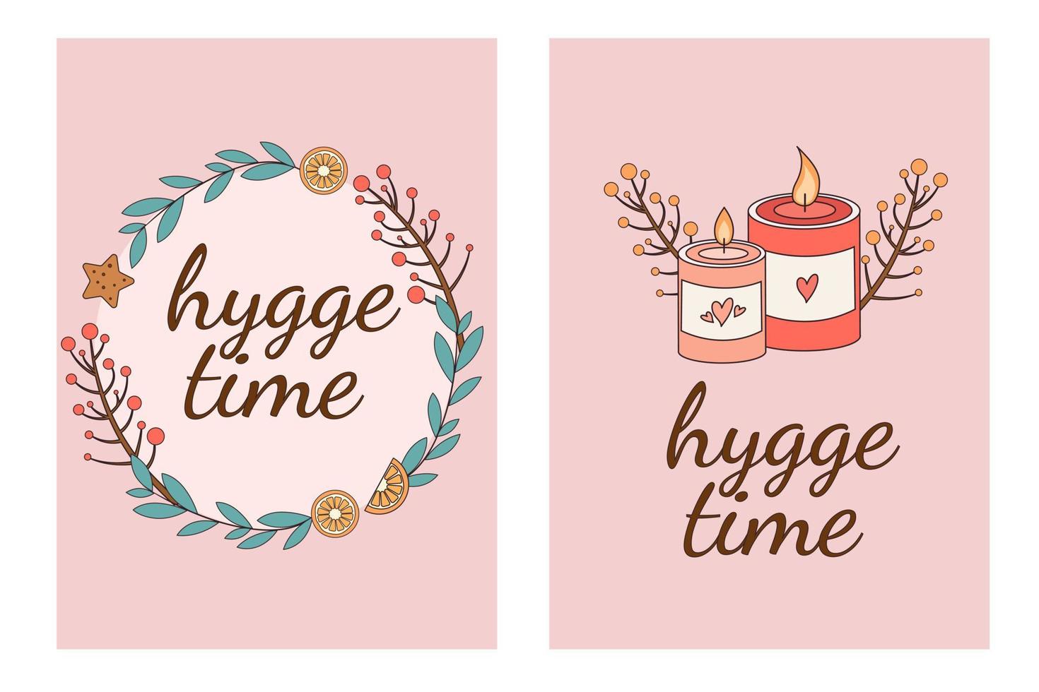 Scandinavisch hygge stijl kaart reeks voor u posters en banners vector