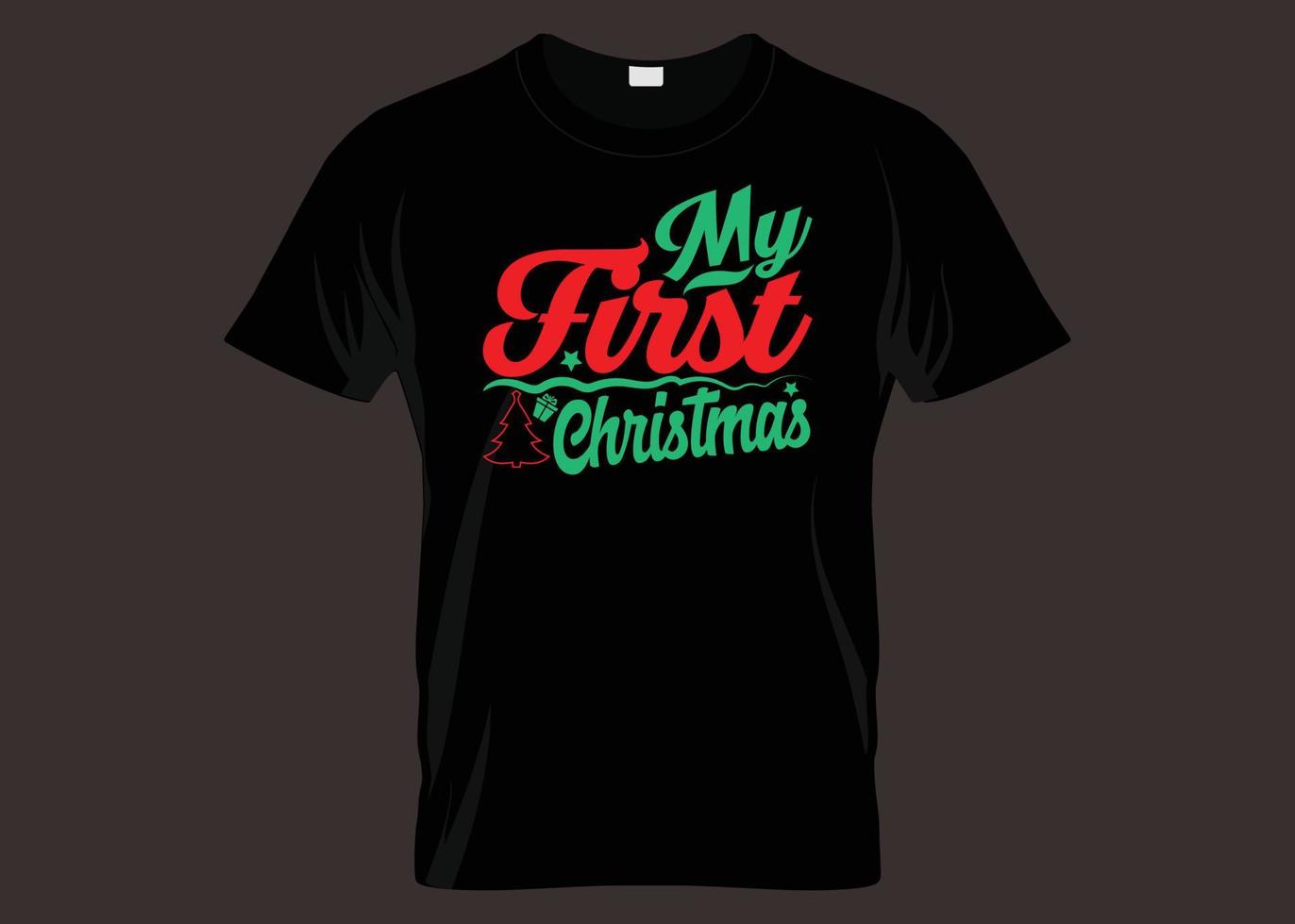mijn eerste Kerstmis typografie t-shirt ontwerp vector