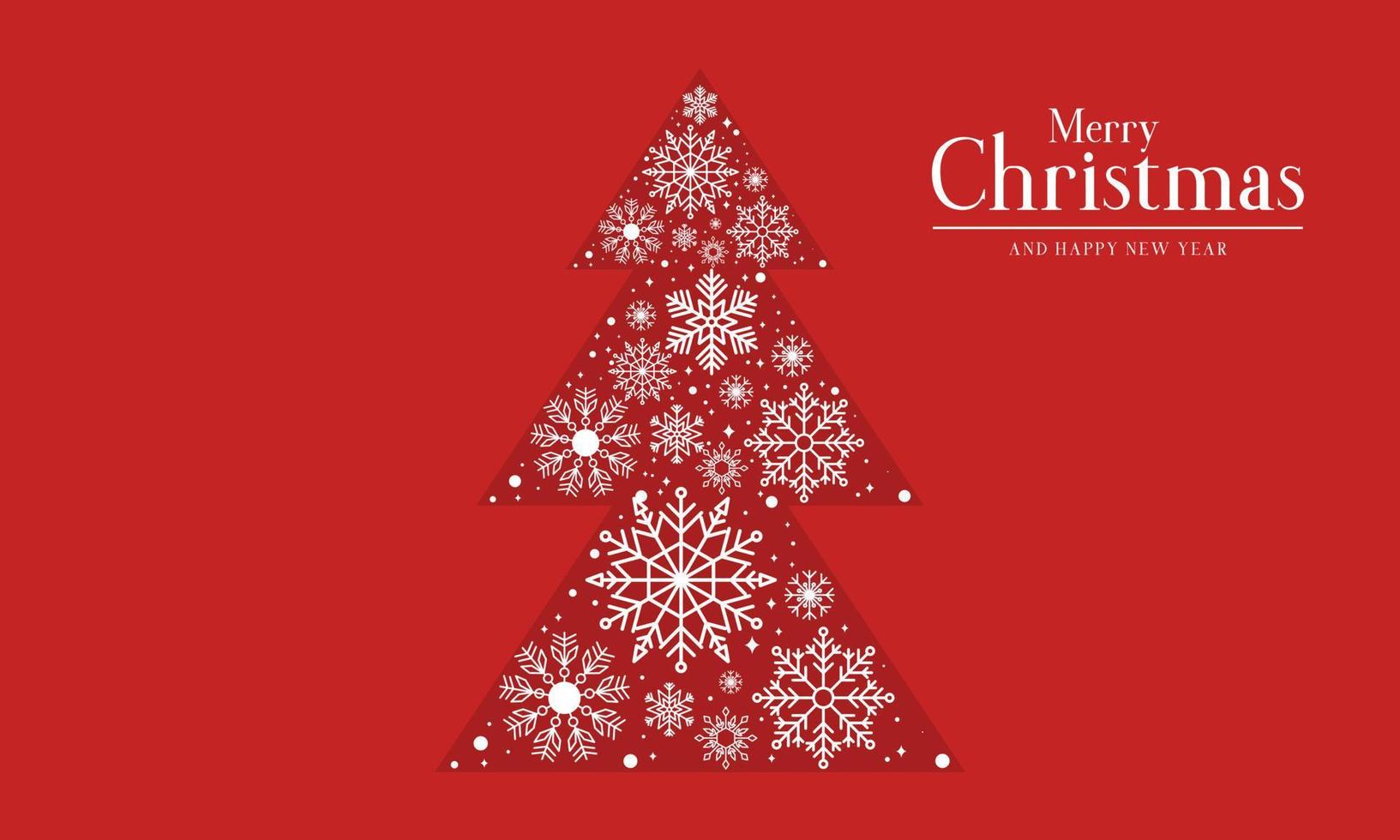 vrolijk Kerstmis met mooi sneeuwvlok ornamenten achtergrond vector