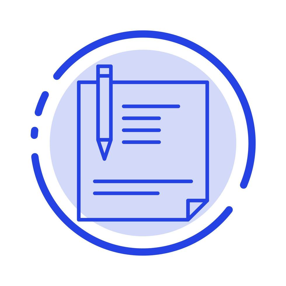 contract document het dossier bladzijde papier teken ondertekening blauw stippel lijn lijn icoon vector