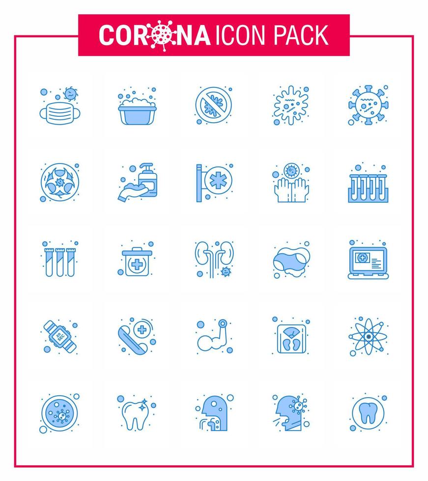 coronavirus het voorkomen reeks pictogrammen 25 blauw icoon zo net zo virus epidemie bacterie ziekte Gevaar virale coronavirus 2019november ziekte vector ontwerp elementen