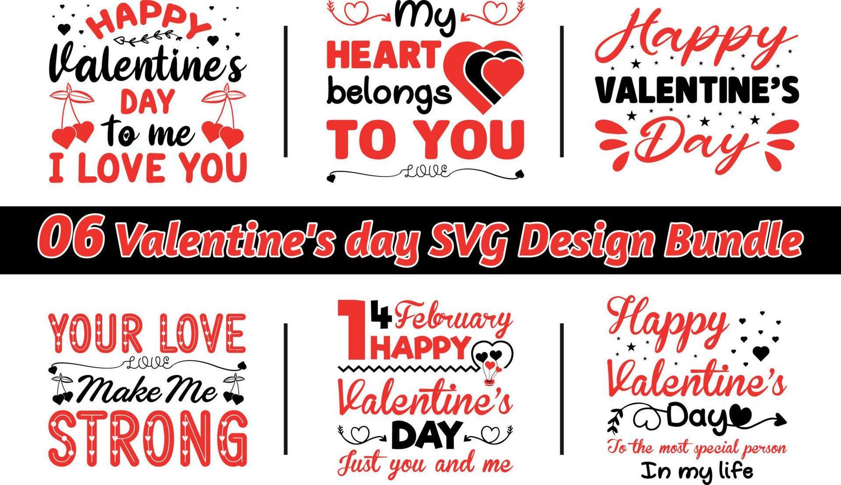 gelukkig Valentijnsdag dag SVG vector sjabloon ontwerp bundel voor afdrukken Aan t-shirts, overhemden, Tassen, doppen, mokken, en uitverkoop insignes.