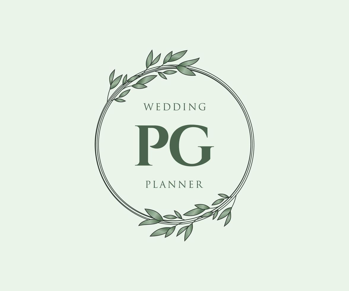 pag initialen brief bruiloft monogram logos verzameling, hand- getrokken modern minimalistisch en bloemen Sjablonen voor uitnodiging kaarten, opslaan de datum, elegant identiteit voor restaurant, boetiek, cafe in vector