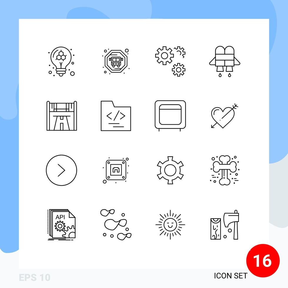 16 creatief pictogrammen modern tekens en symbolen van het dossier weg voorkeuren ras controlepost bewerkbare vector ontwerp elementen