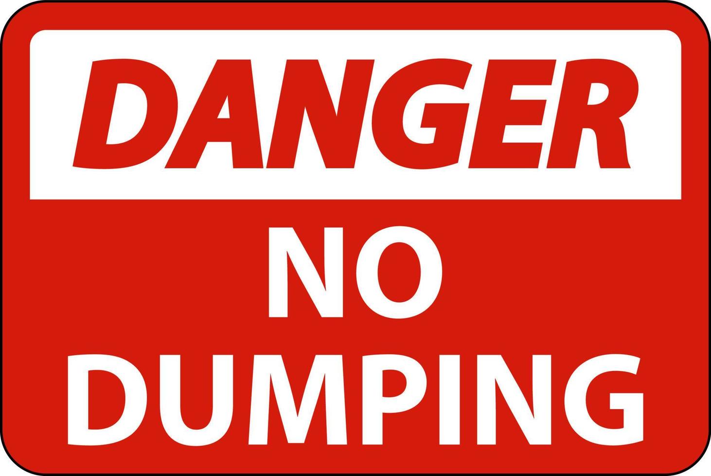 Gevaar Nee dumping teken Aan wit achtergrond vector