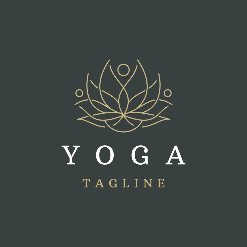 yoga lijn logo pictogram ontwerp sjabloon platte vector