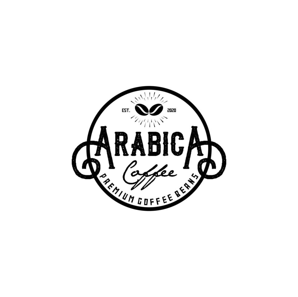 arabica koffie premie bonen vector logo ontwerp