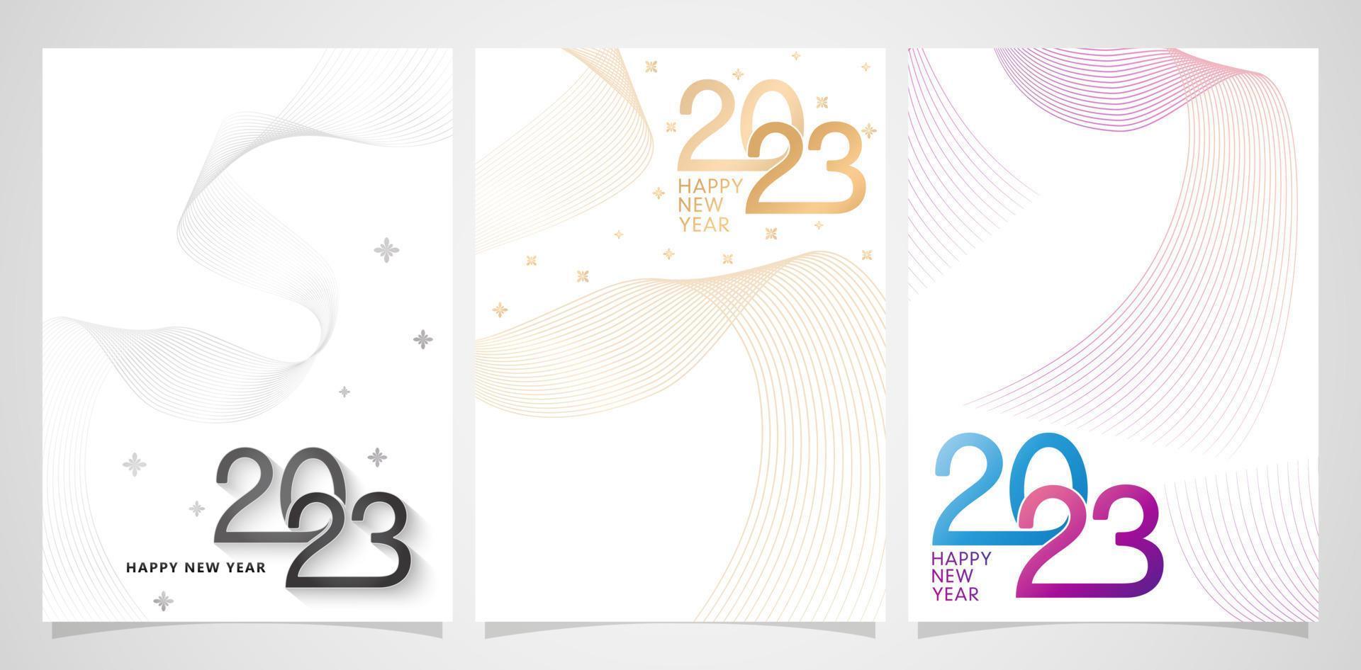 illustratie van 2023 golvend lijnen voor aan het bedekken kalender, sociaal media kop, scherm afdrukken, catalogus boekje, uitnodiging, tijdschrift boek Pagina's, branding identiteit campagne, briefpapier, afdrukken indelingen vector