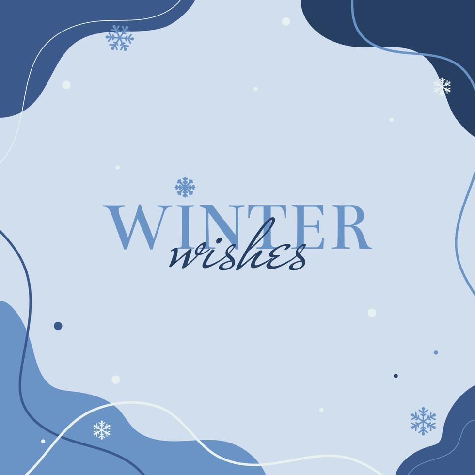 winter wensen. winter blauw abstract achtergrond. vector illustratie.