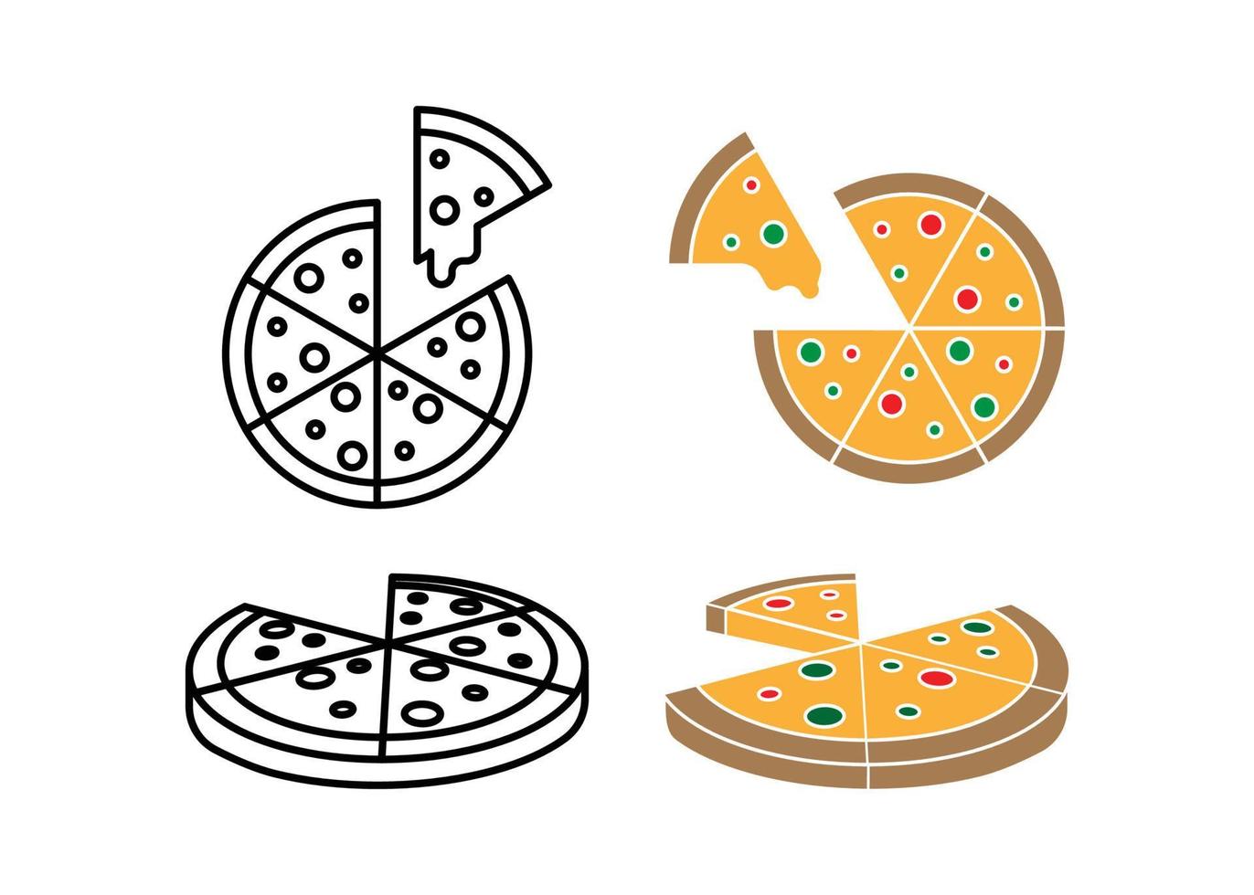 pizza icoon ontwerp sjabloon vector geïsoleerd illustratie