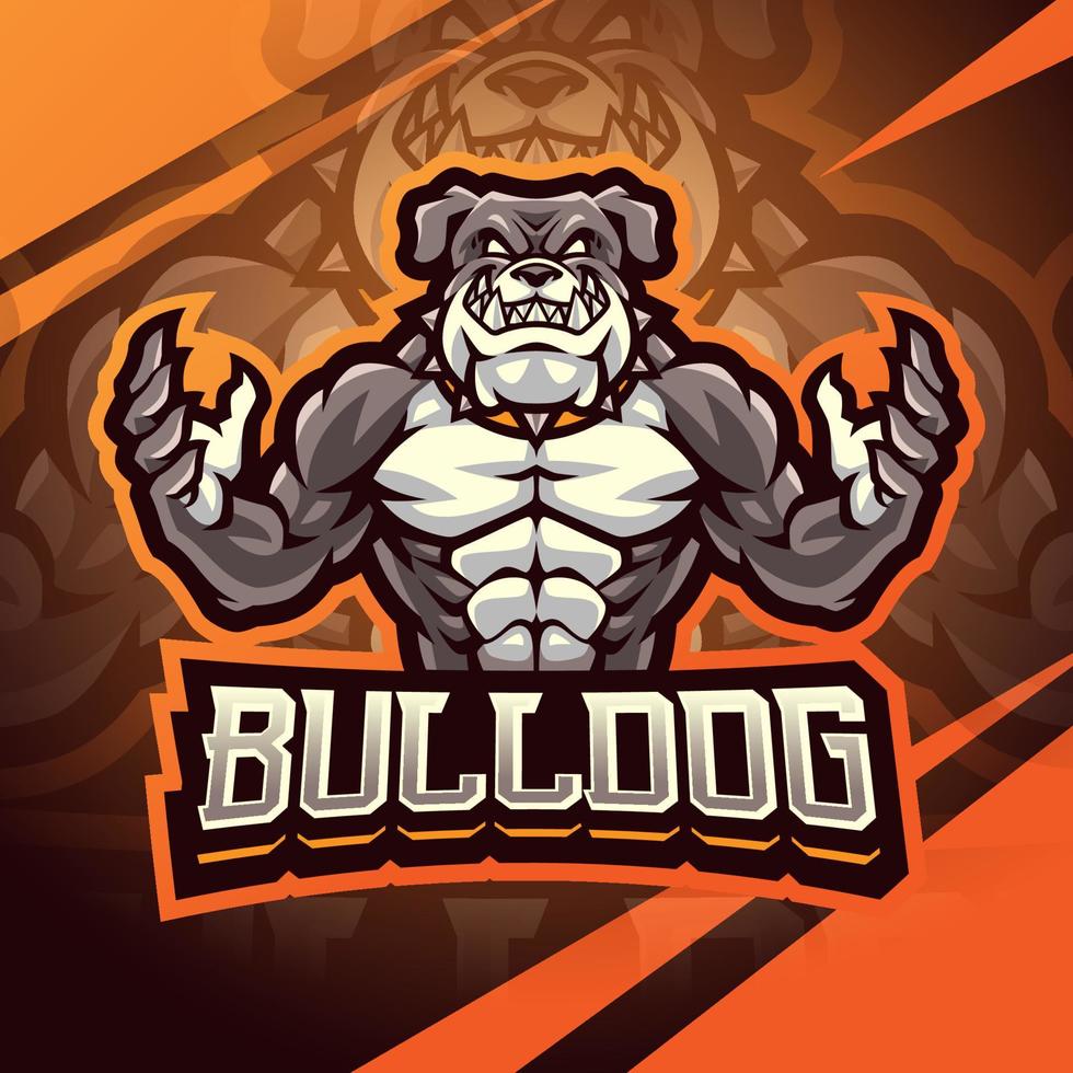 bulldog vechter mascotte logo ontwerp vector