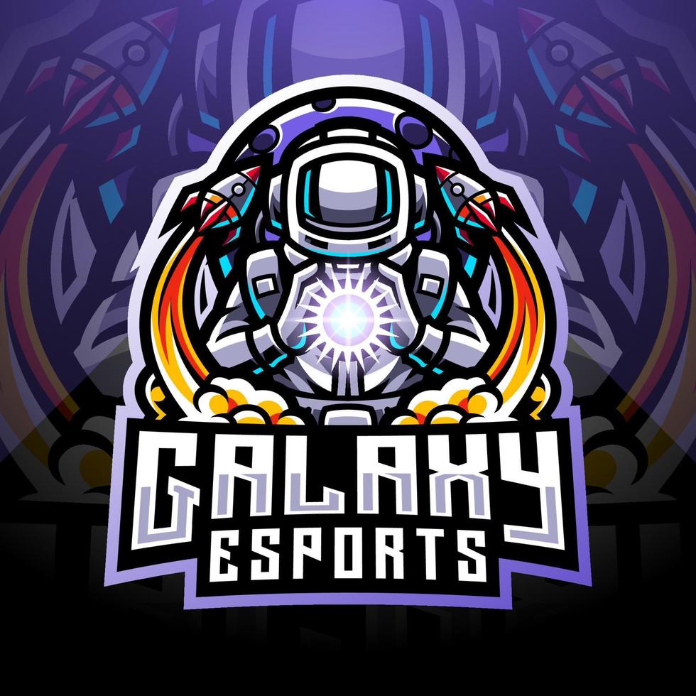 galaxy astronaut esport mascotte logo vector