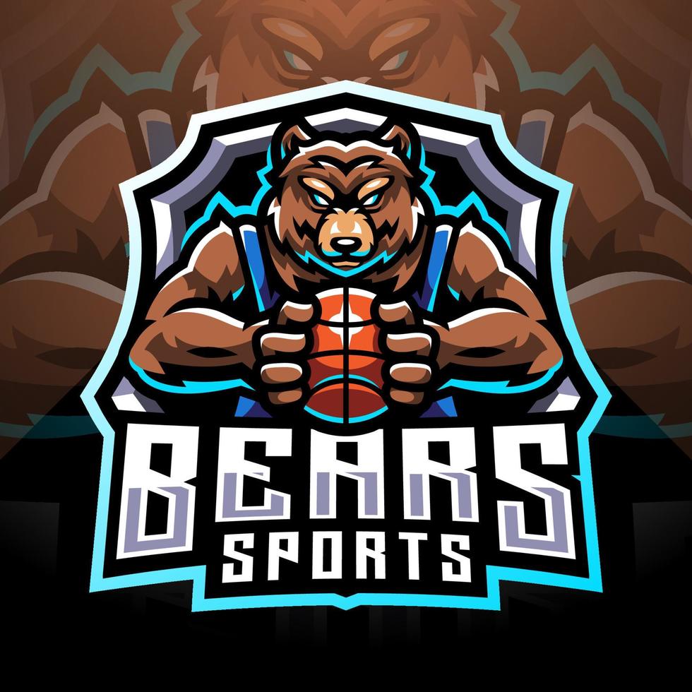 bears sport- masocteren logo ontwerp vector