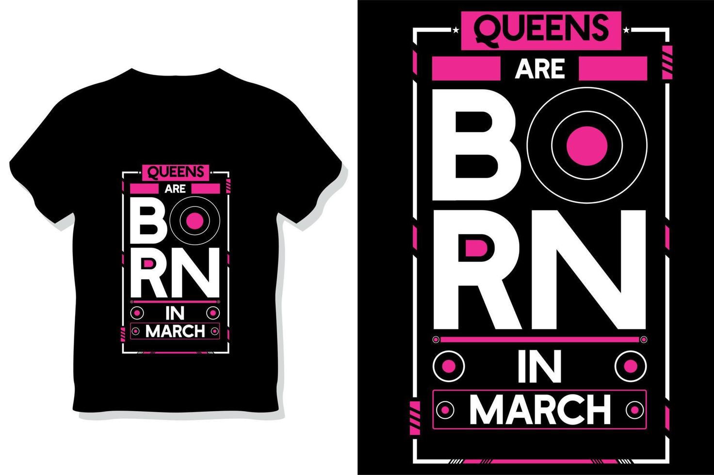 koninginnen zijn geboren in maart verjaardag citaten t overhemd ontwerp vector