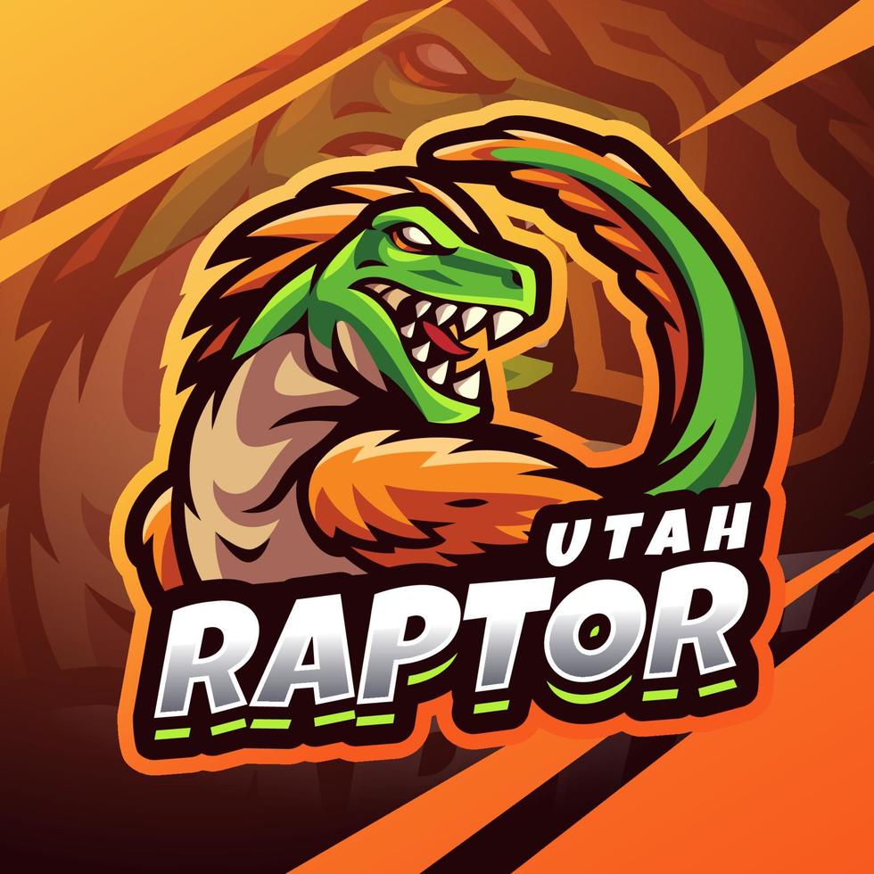 utahraptor esport mascotte logo ontwerp vector