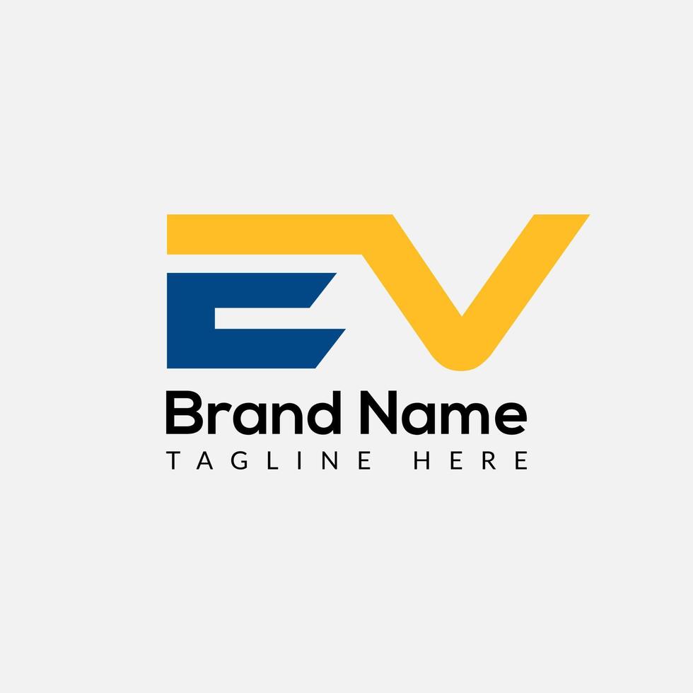 abstract ev brief modern eerste logo ontwerp vector