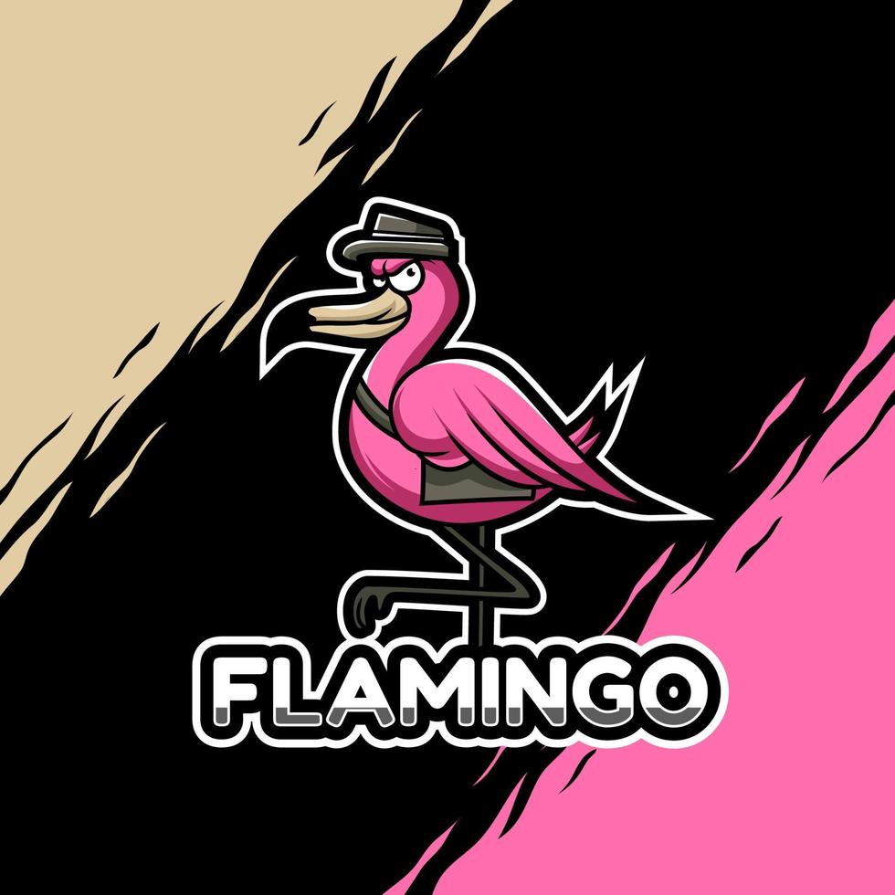 flamingo post Mens mascotte logo illustratie vector