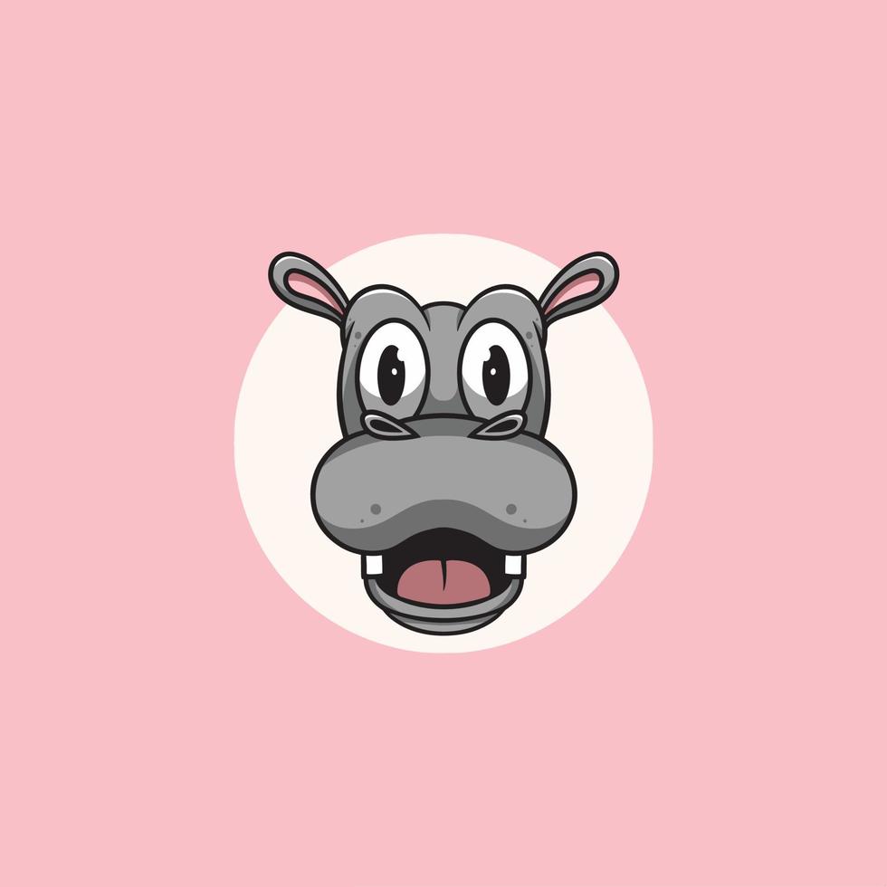 schattig nijlpaard grijnzend vector