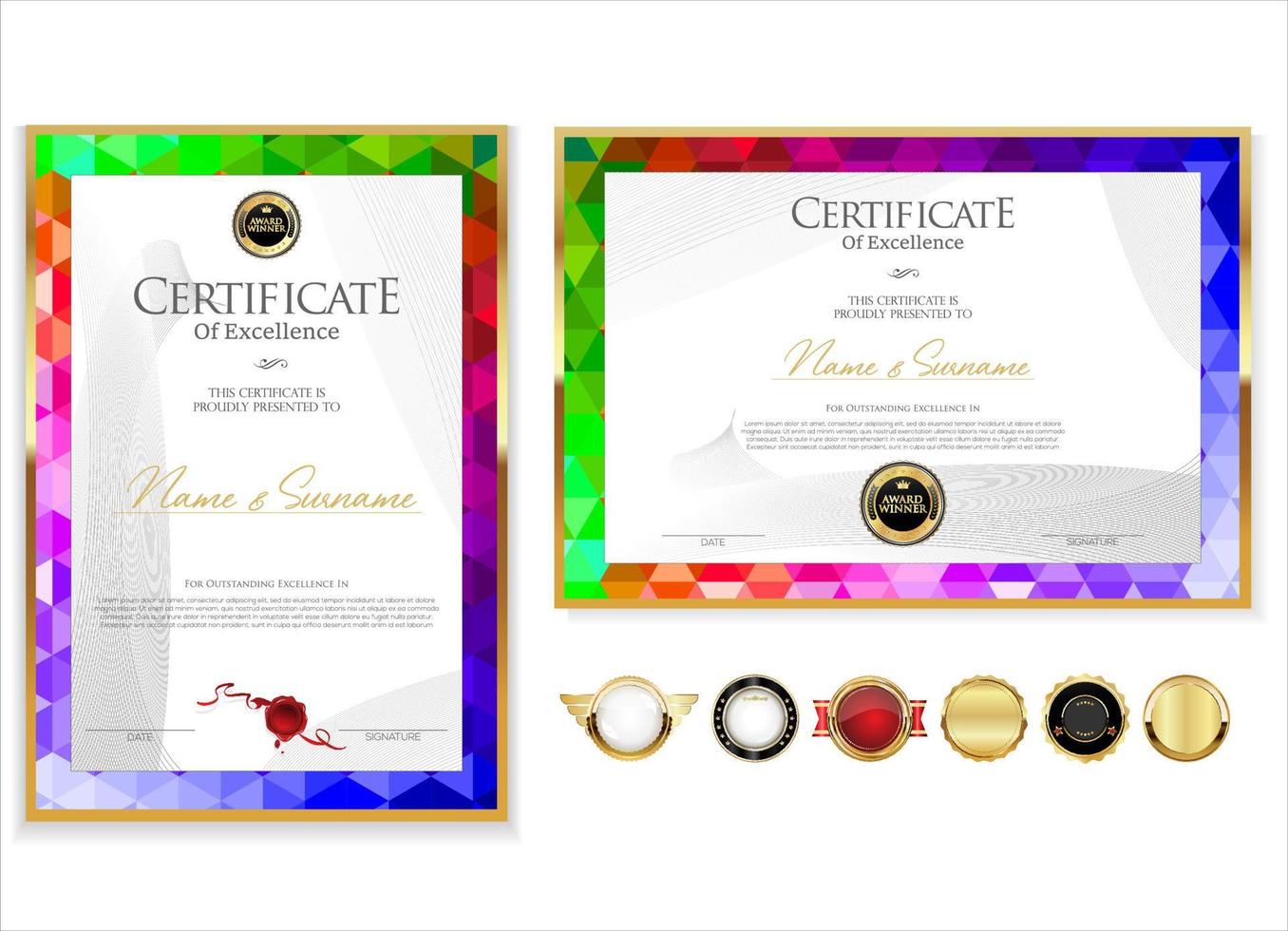 certificaat of diploma retro vintage design vector