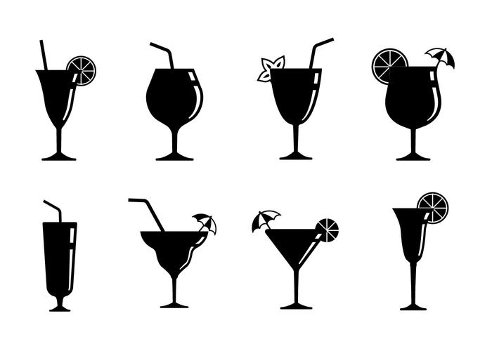 Mocktail set iconen vector