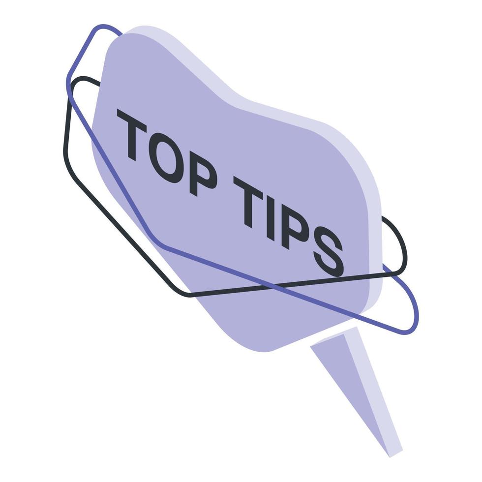 top tips icoon, isometrische stijl vector