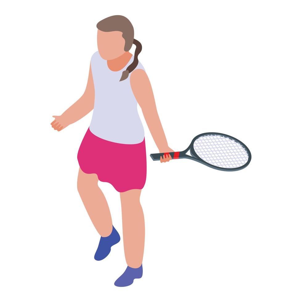 spel tennis speler icoon, isometrische stijl vector