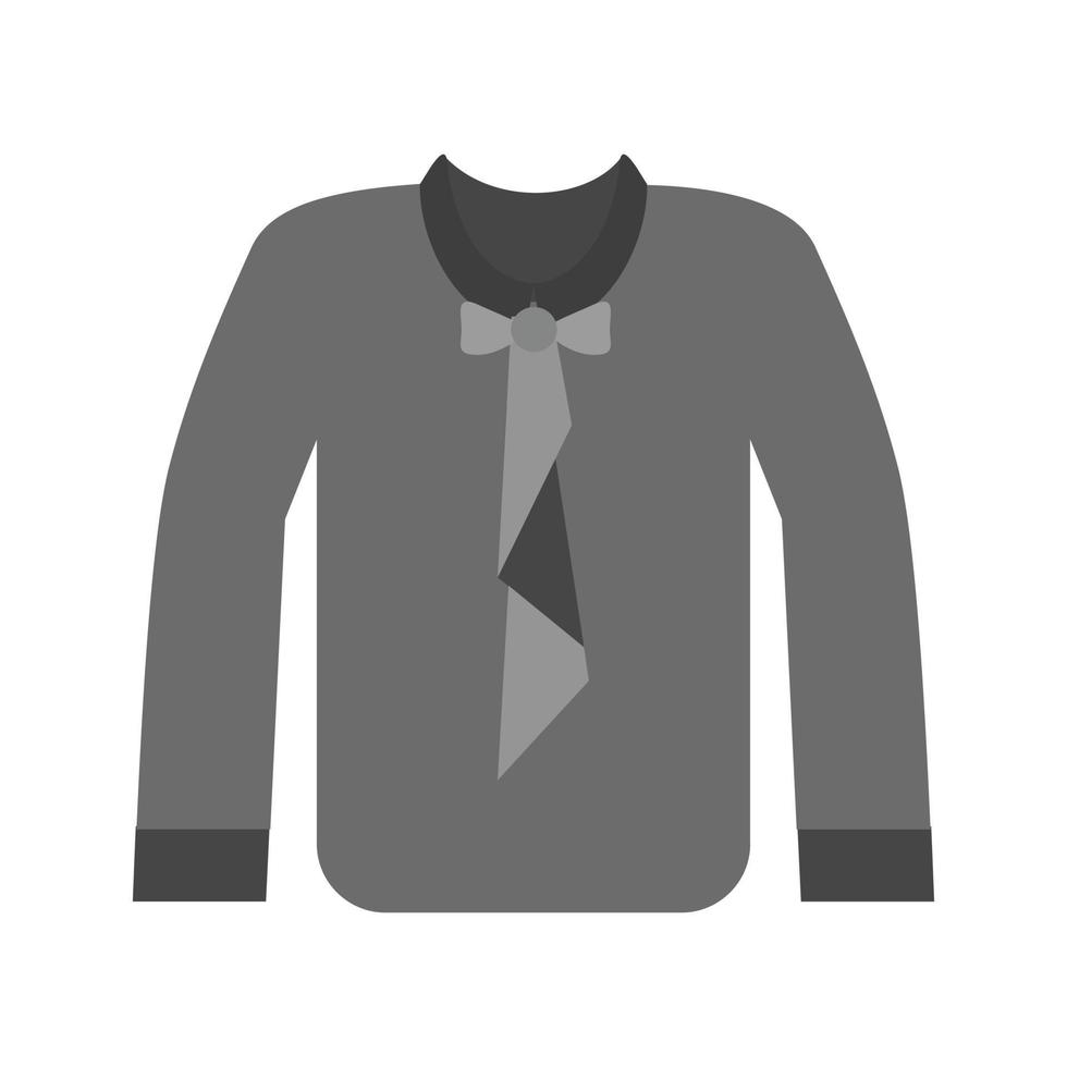 overhemd met boog vlak grijswaarden icoon vector