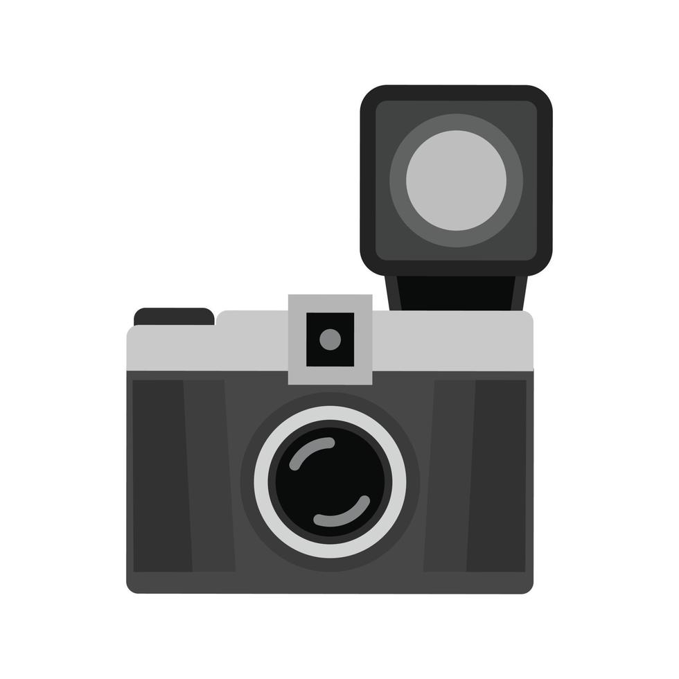 camera ii vlak grijswaarden icoon vector