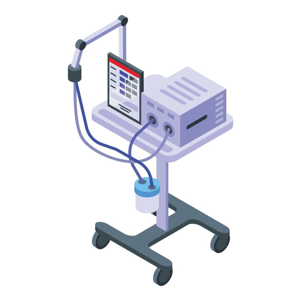 intensief zorg ventilator icoon, isometrische stijl vector