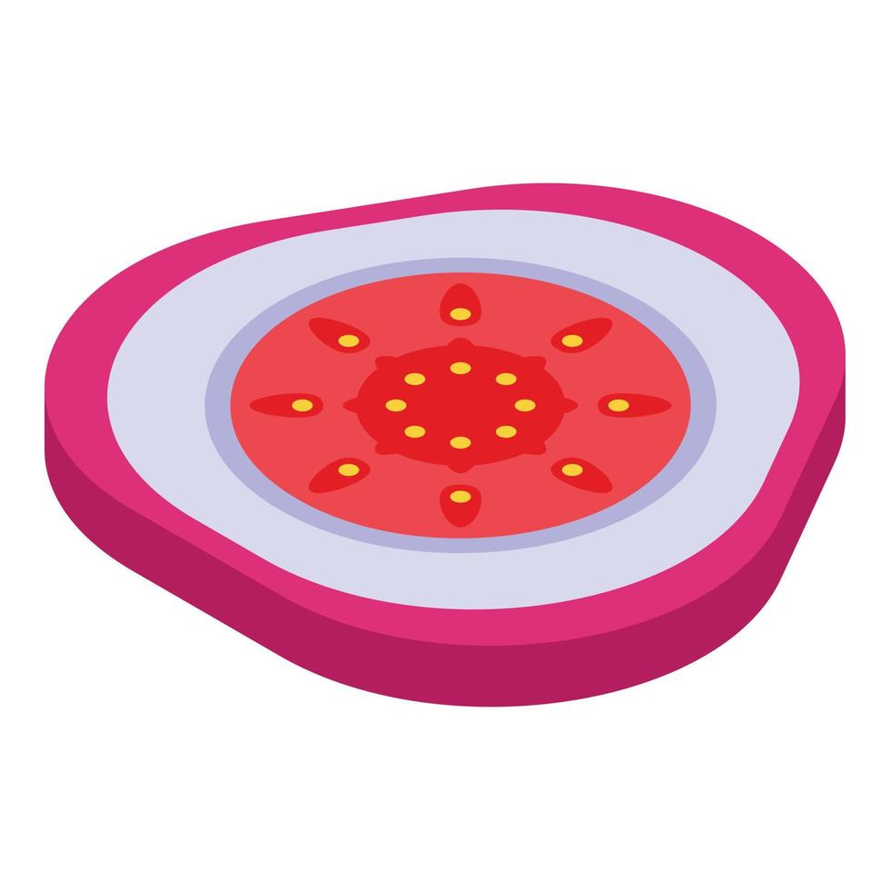 gesneden rood vijgen icoon, isometrische stijl vector