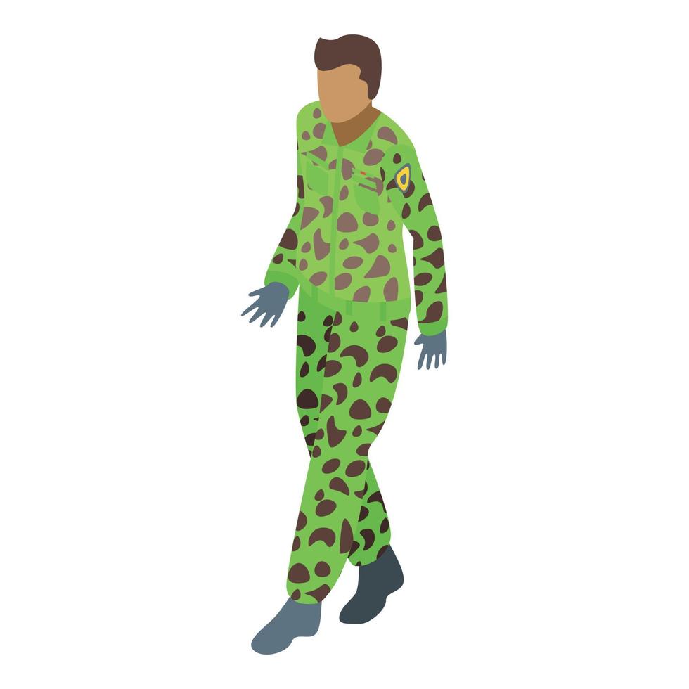 leger uniform groen camo icoon, isometrische stijl vector