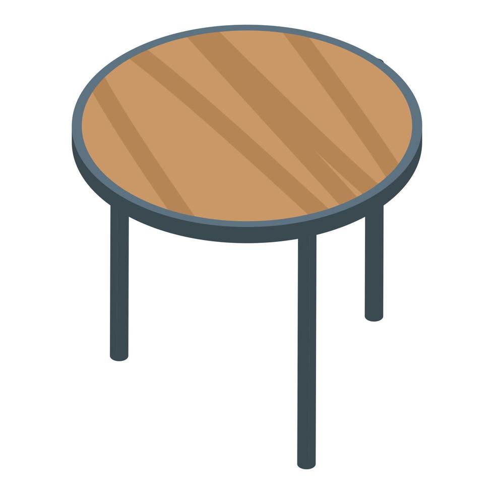 weinig ronde tafel icoon, isometrische stijl vector