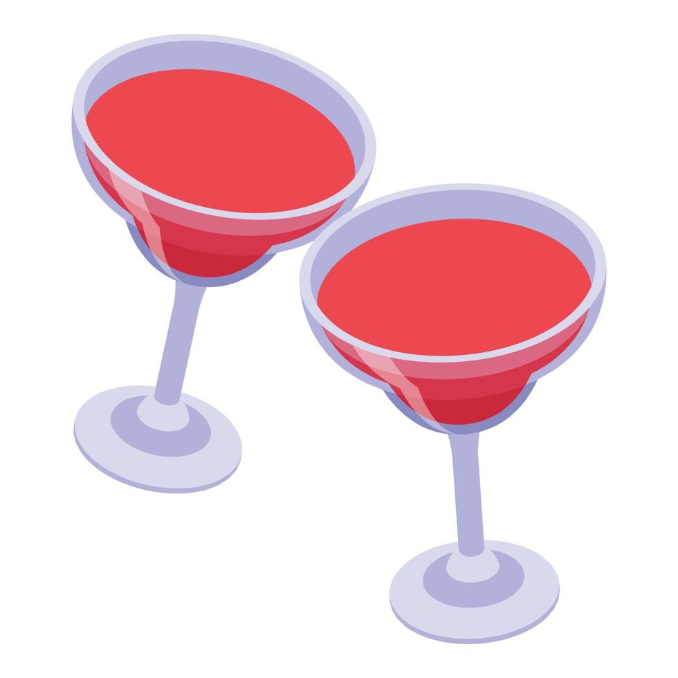 strand cocktail proost icoon, isometrische stijl vector