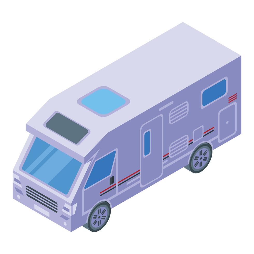 familie camper icoon, isometrische stijl vector