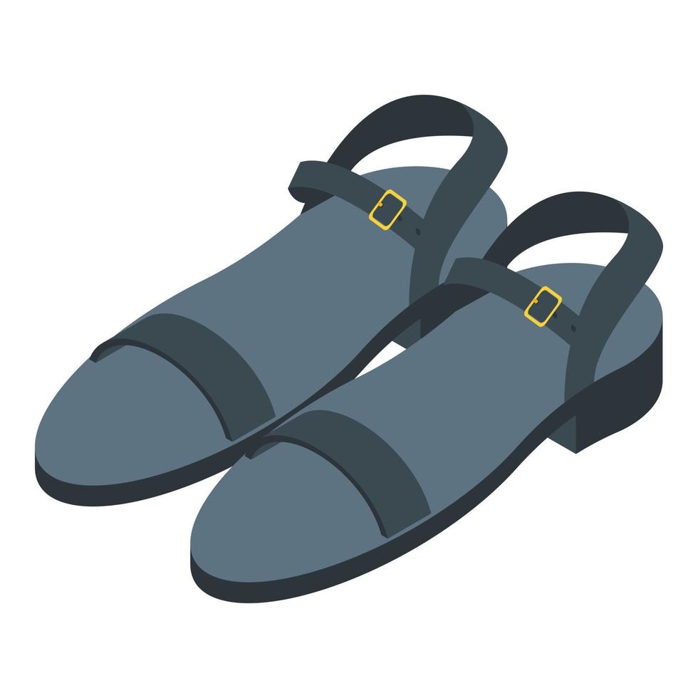 lang meisje sandalen icoon, isometrische stijl vector