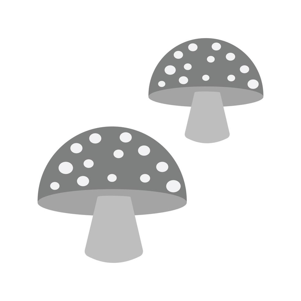 champignons vlak grijswaarden icoon vector