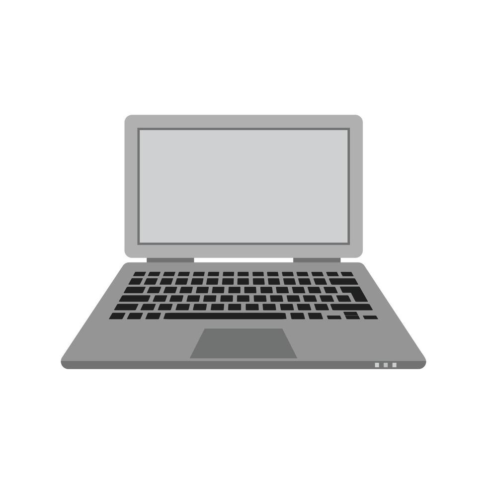 laptop vlak grijswaarden icoon vector