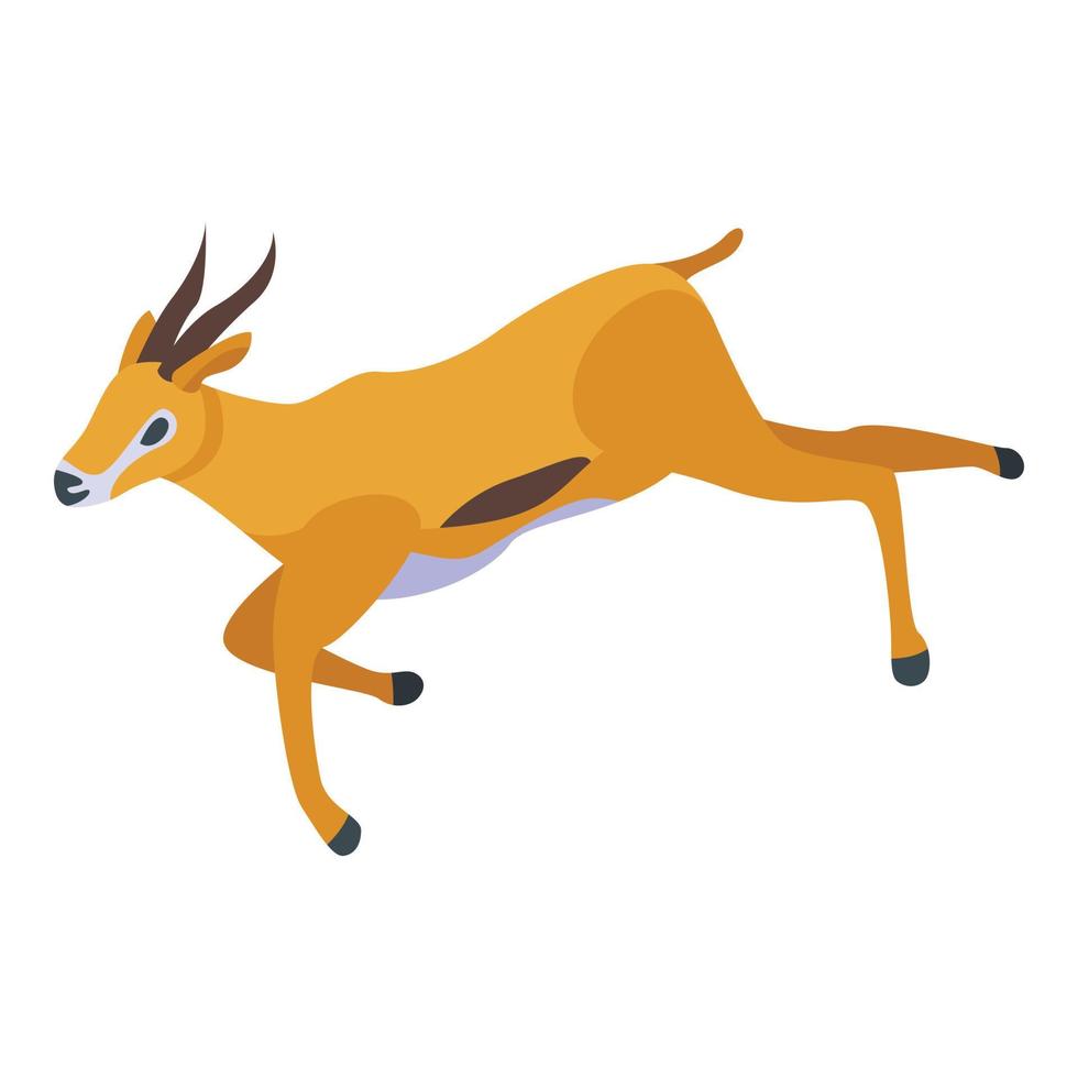 rennen gazelle icoon, isometrische stijl vector