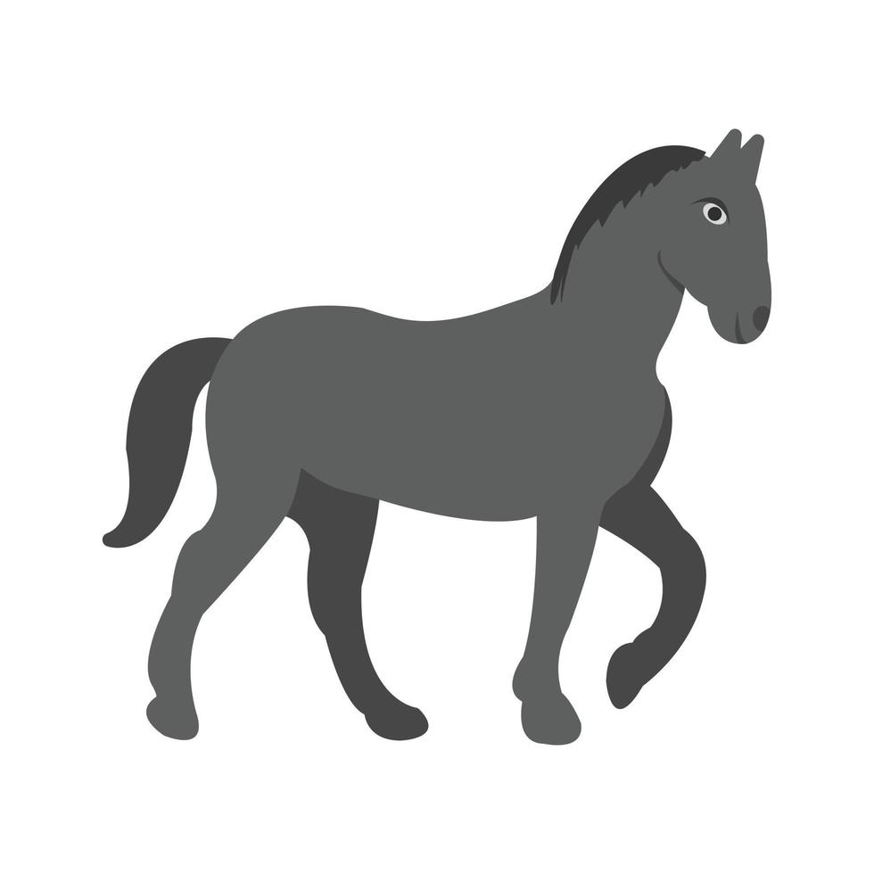 paard vlak grijswaarden icoon vector
