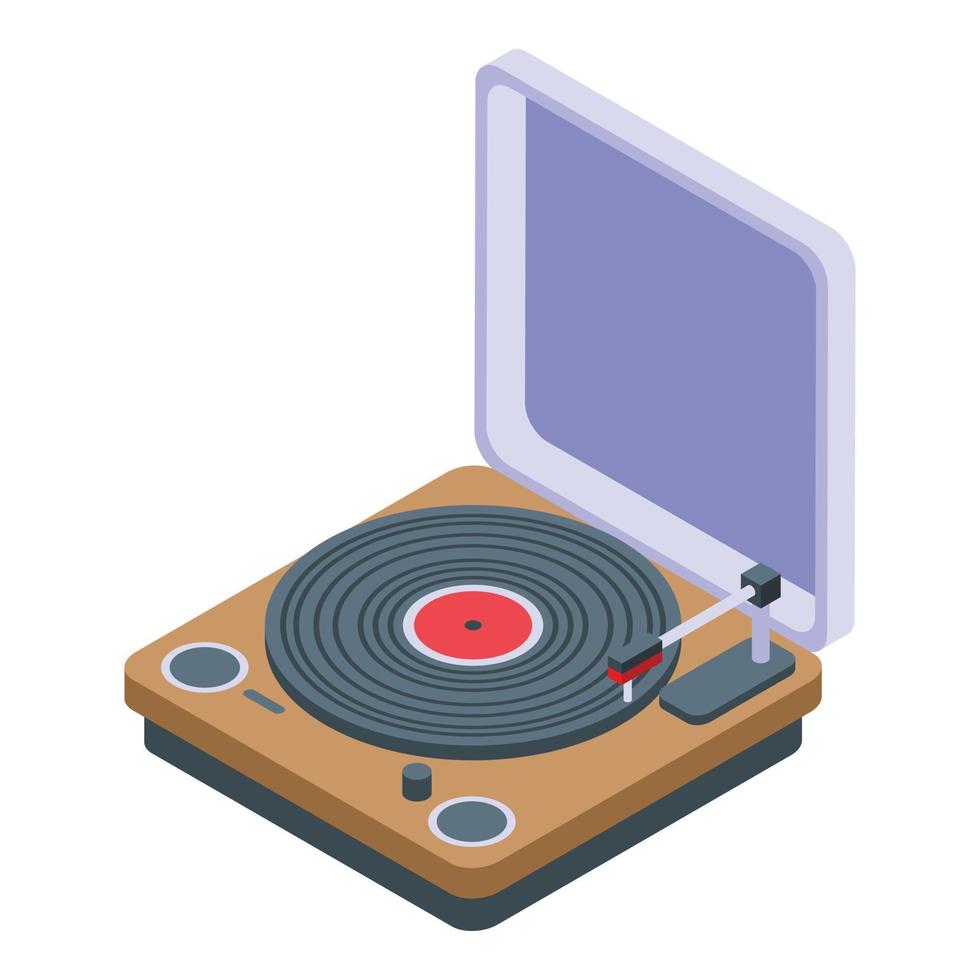 weekend vinyl speler icoon, isometrische stijl vector